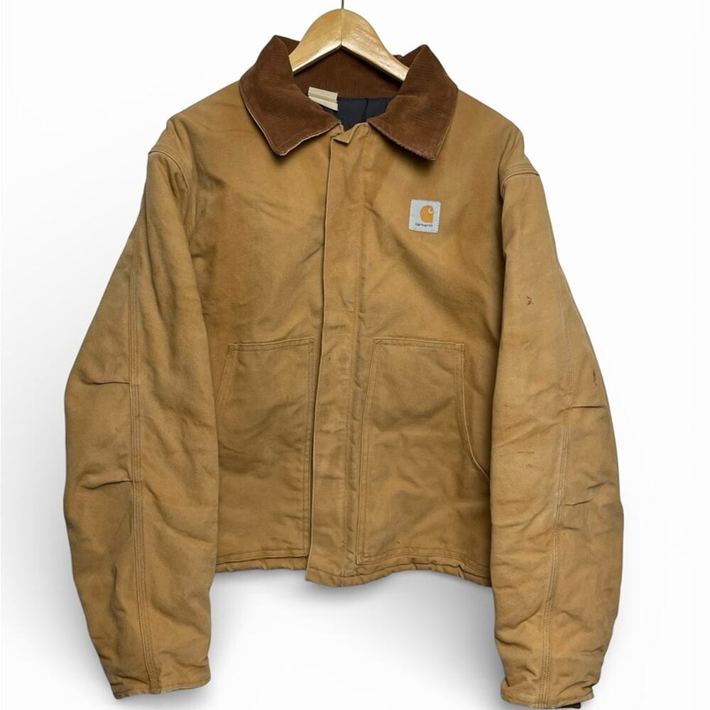 Carhartt Men's Brown tan distressed Field work Jacket XL